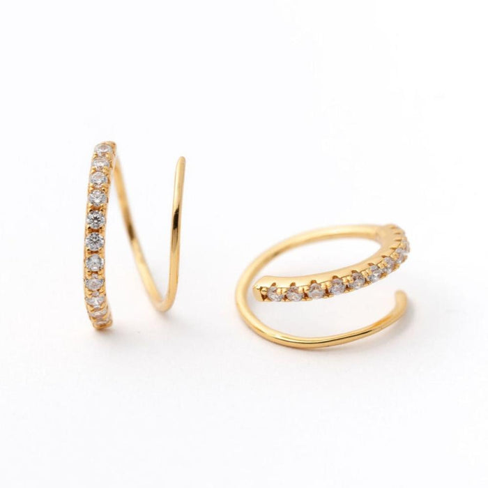 CZ Double Hoop Earring