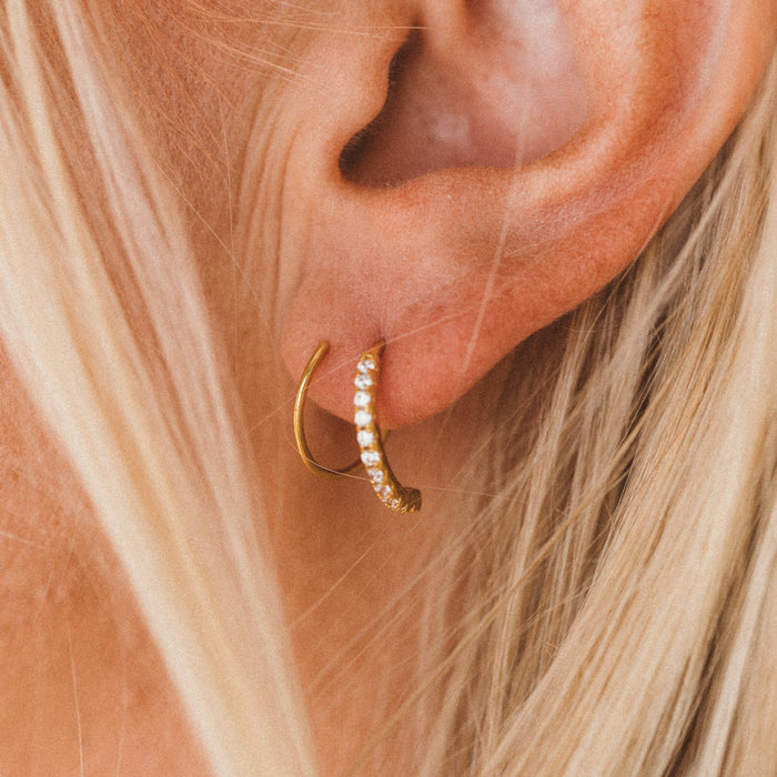 CZ Double Hoop Earring