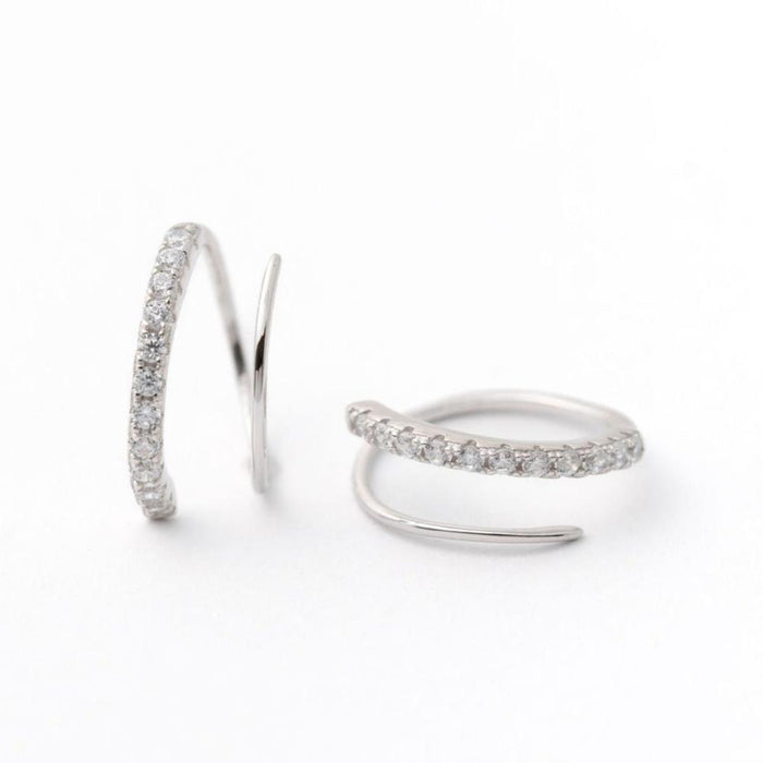 CZ Double Hoop Earring