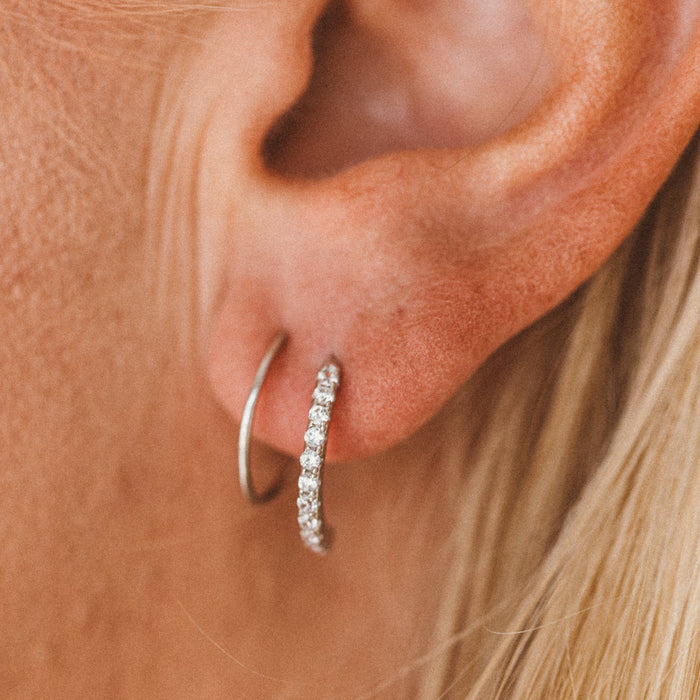CZ Double Hoop Earring