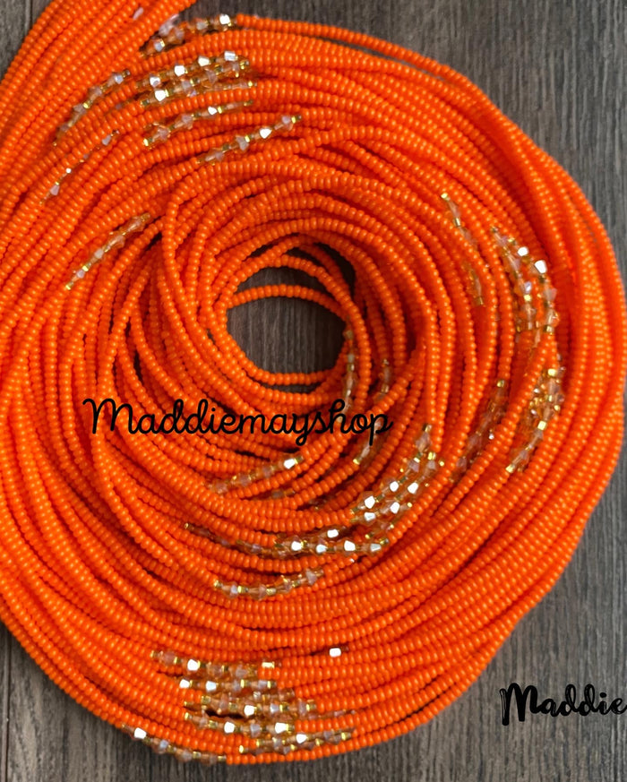 Czezh Beads- Waist Beads – 45"–50" |African Waist Bead| Frosted | Choose Your Favorite Color | Price Per Waist Bead | Handmade Tie-On Beads for Women or Girls