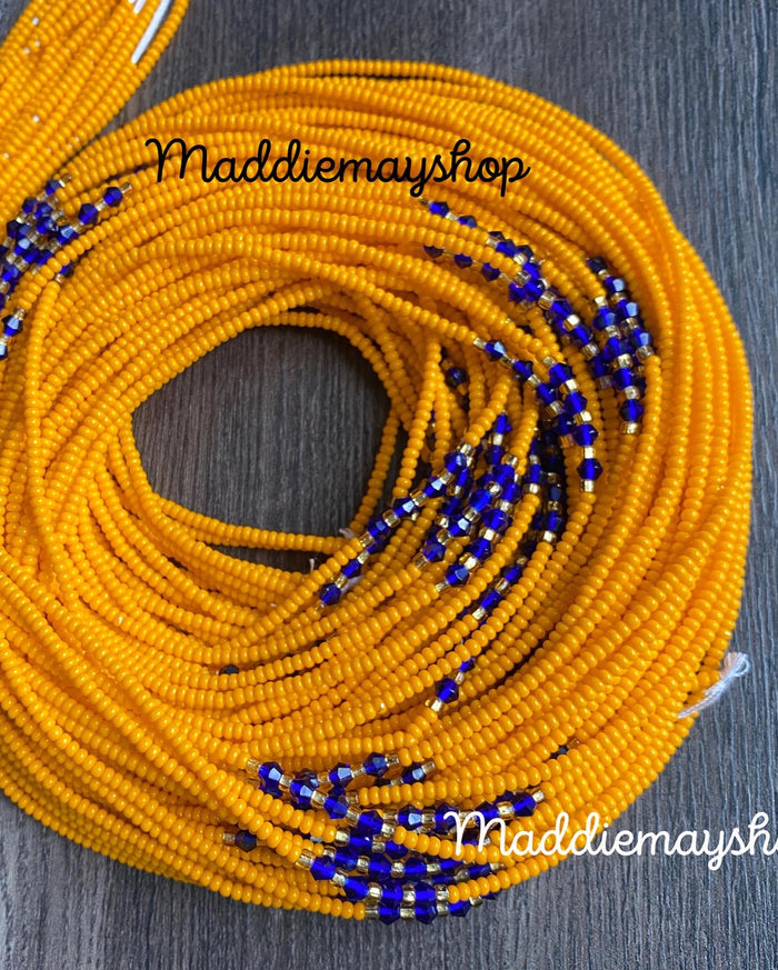 Czezh Beads- Waist Beads – 45"–50" |African Waist Bead| Frosted | Choose Your Favorite Color | Price Per Waist Bead | Handmade Tie-On Beads for Women or Girls