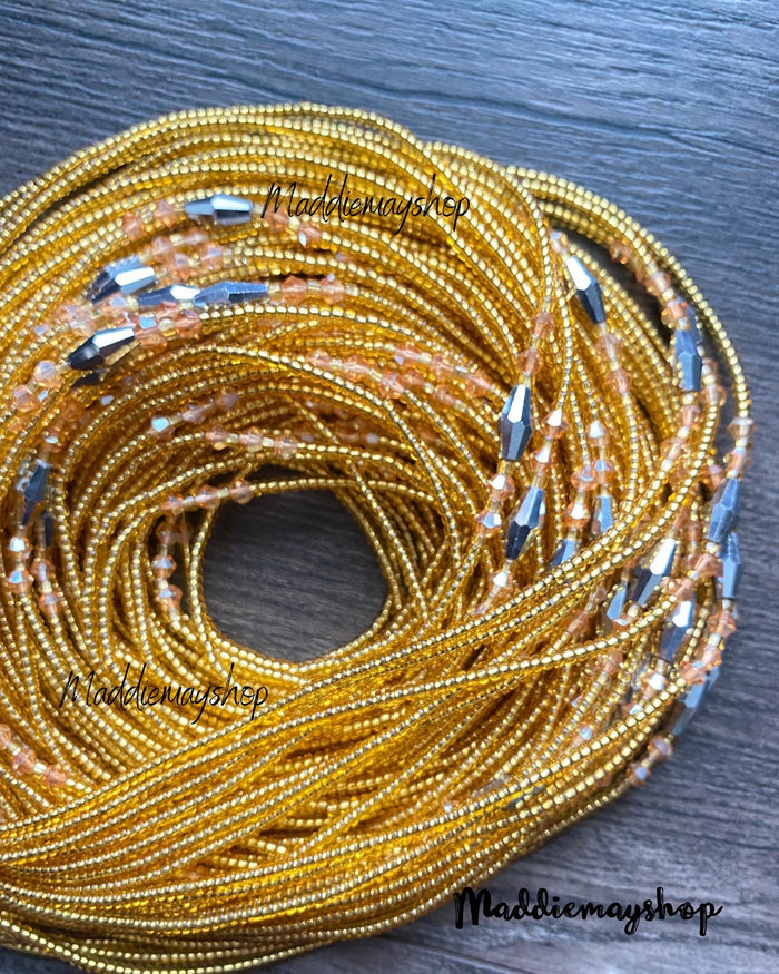 Czezh Beads- Waist Beads – 45"–50" |African Waist Bead| Frosted | Choose Your Favorite Color | Price Per Waist Bead | Handmade Tie-On Beads for Women or Girls