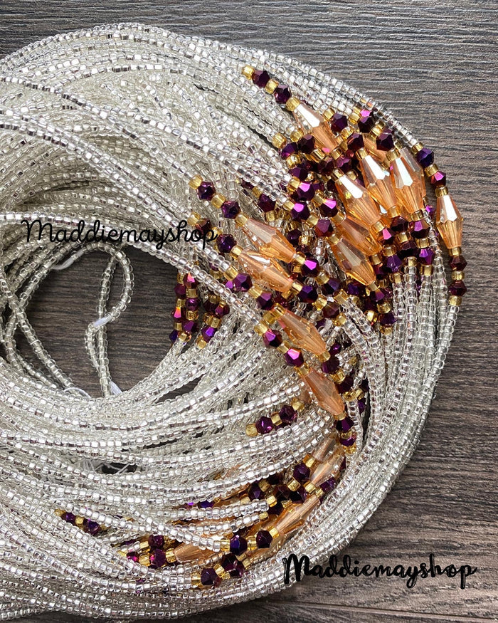 Czezh Beads- Waist Beads – 45"–50" |African Waist Bead| Frosted | Choose Your Favorite Color | Price Per Waist Bead | Handmade Tie-On Beads for Women or Girls