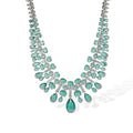 Daggard Green Teardrop Oval Drop Earrings & Necklace Set