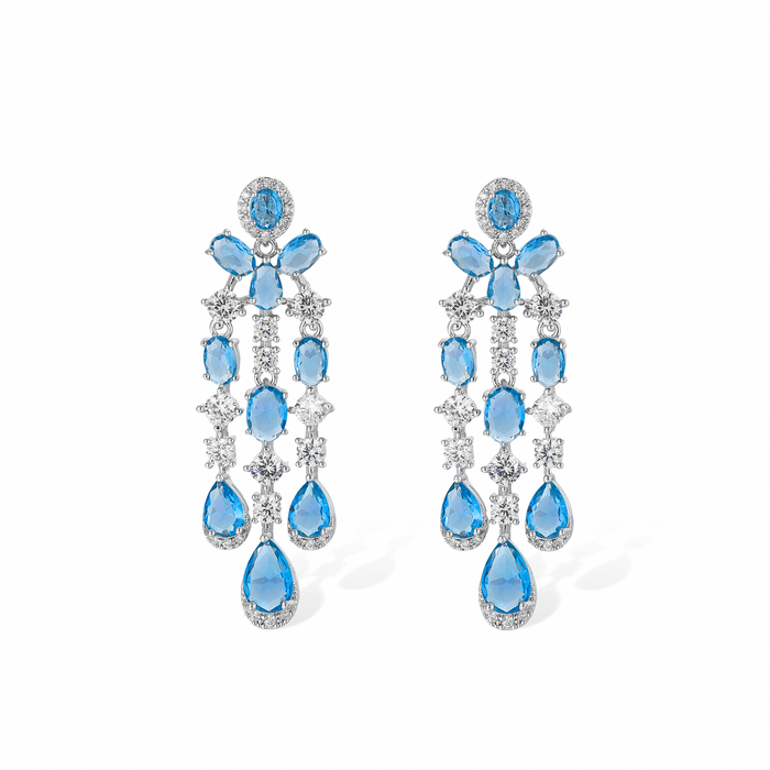 Daggard Green Teardrop Oval Drop Earrings & Necklace Set