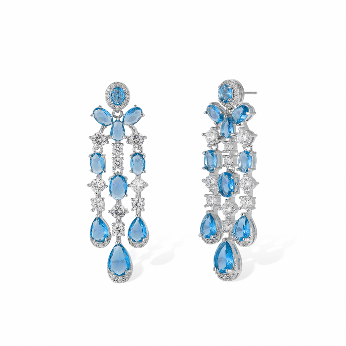 Daggard Green Teardrop Oval Drop Earrings & Necklace Set