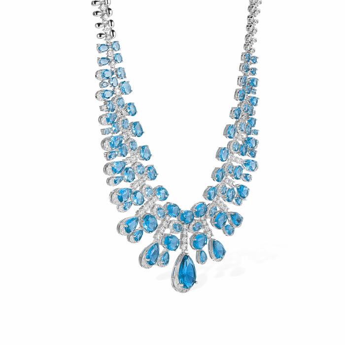 Daggard Green Teardrop Oval Drop Earrings & Necklace Set