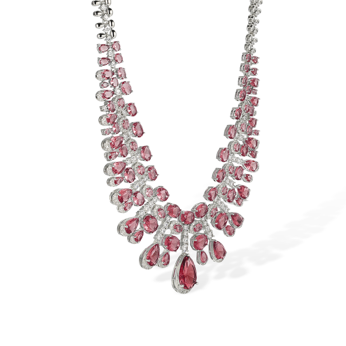 Daggard Green Teardrop Oval Drop Earrings & Necklace Set