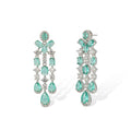 Daggard Green Teardrop Oval Drop Earrings & Necklace Set