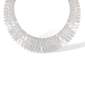 Daglina White Shield Mother-of Pearl Earrings & Necklace Set