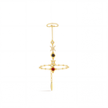 Dalmace 24K Gold Starburst Round Linked Finger Bracelet
