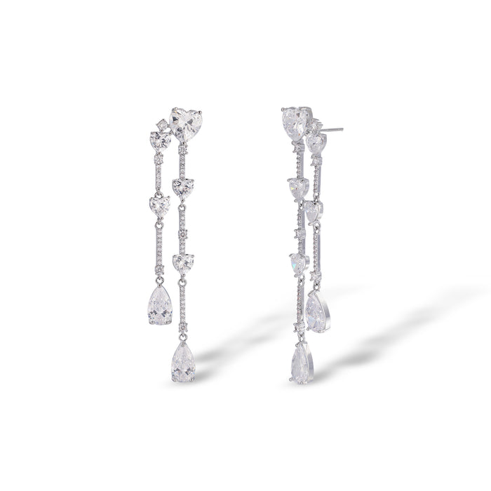 Danica White Heart Teardrop Earrings