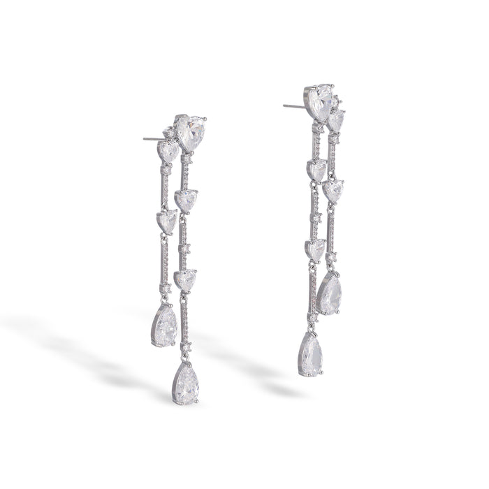 Danica White Heart Teardrop Earrings