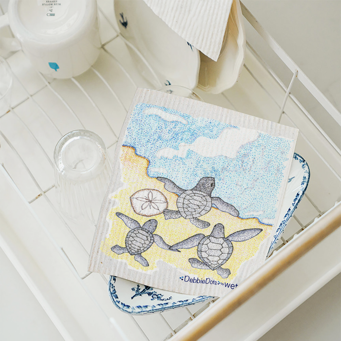 Debbie Dots Turtle Hatchlings Swedish Cloth