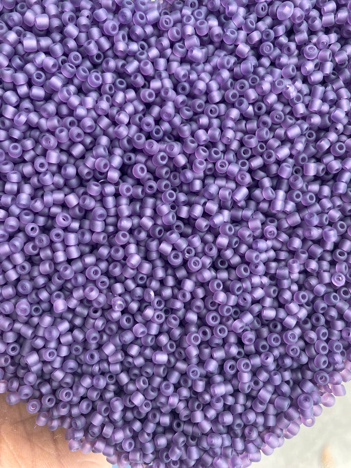 Deep Velvety Purple- Frosted purple  3mm- 8/0 beads,  Purple beads, 8/0 Seed Beads Glass Beads, 450 Grams,