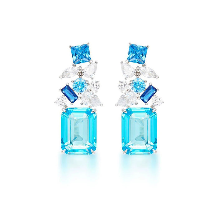 Dellarose Blue Emerald Earrings