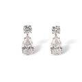 Déméter White Round Teardrop Drop Earrings