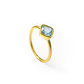 Diamond Shape Blue Topaz Stacking Ring | December Birthstone, Custom diamond birthstone ring for mom, Sterling Silver, 18k Gold Vermeil Gemstone Ring