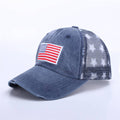 Distressed American Flag Star Mesh Baseball Cap