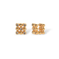 Donatielle 18K Gold Square Grid Earrings