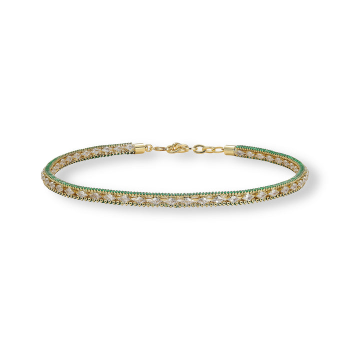 Dorothée Green Rhombus Baguette Choker Necklace