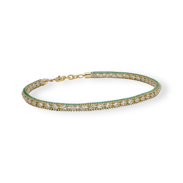 Dorothée Green Rhombus Baguette Choker Necklace