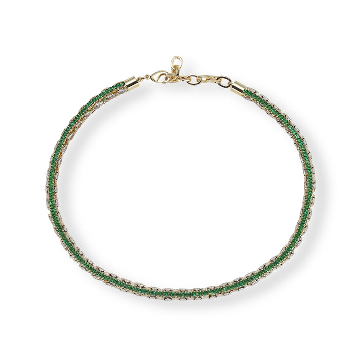 Dorothée Green Rhombus Baguette Choker Necklace