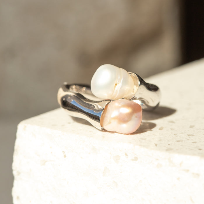 Duo Pearl Ring