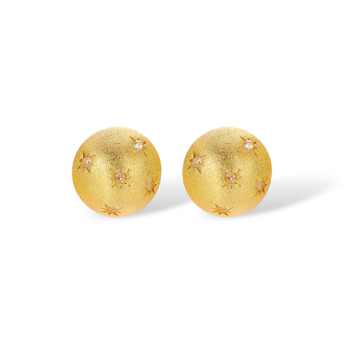 Échevin 14K Gold Half-Ball Starburst Stud Earrings