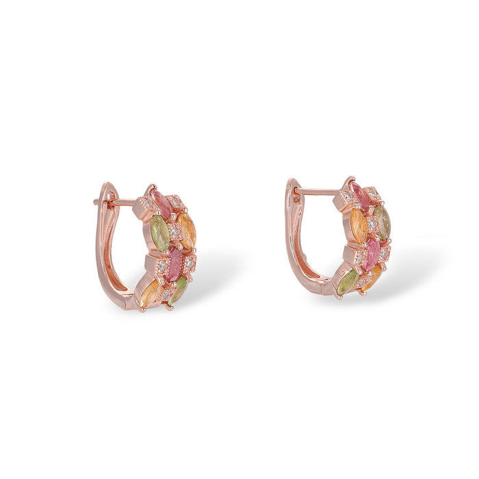 Élise Tourmaline Rose Gold Hoop Earrings