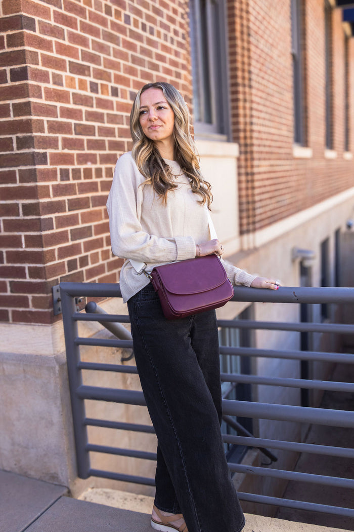 Ellie Crossbody | Vegan Leather Bag | Merlot