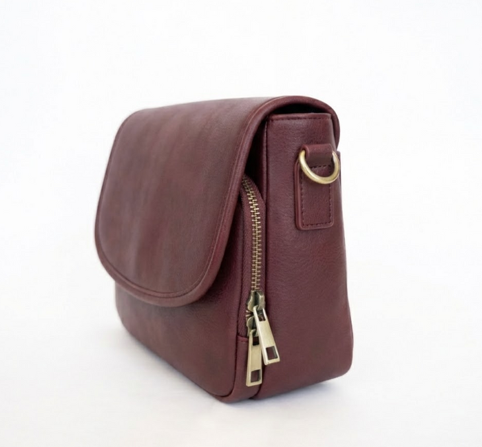 Ellie Crossbody | Vegan Leather Bag | Merlot