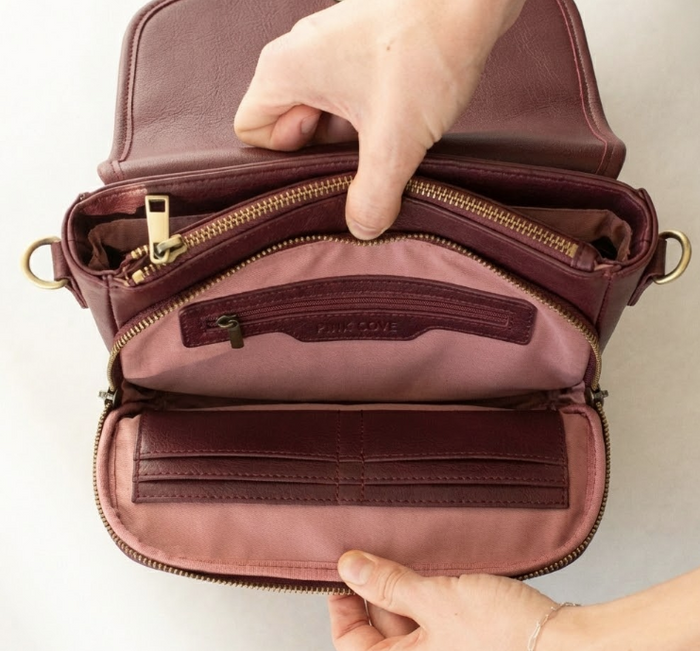 Ellie Crossbody | Vegan Leather Bag | Merlot