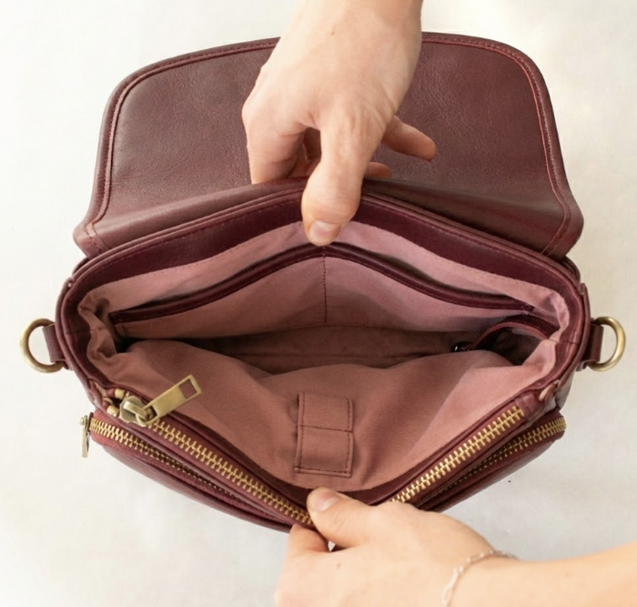 Ellie Crossbody | Vegan Leather Bag | Merlot