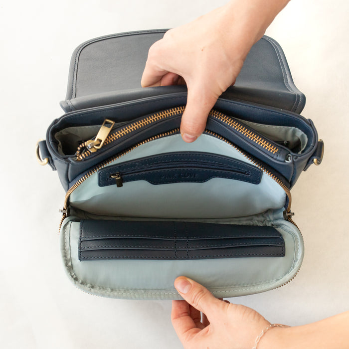 Ellie Crossbody | Vegan Leather Bag | Navy