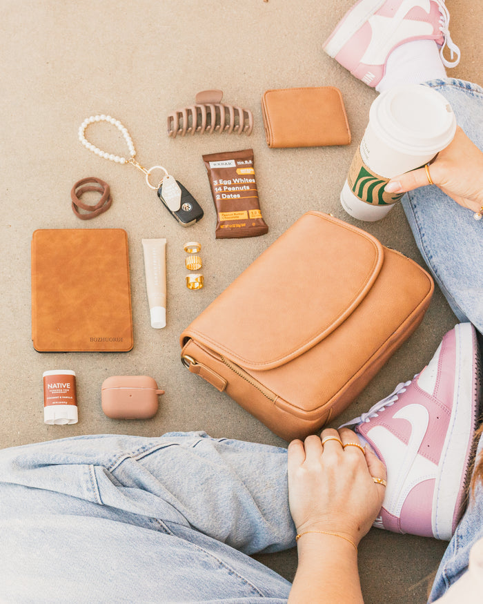 Ellie Crossbody | Vegan Leather Bag | Saddle