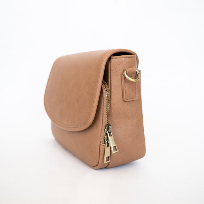 Ellie Crossbody | Vegan Leather Bag | Saddle