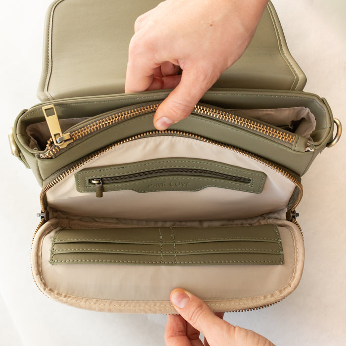 Ellie Crossbody | Vegan Leather | Matcha