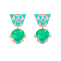Elsgard Green Oval Drop Earrings