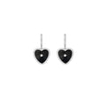 Émaillé Black Shell Heart Earrings