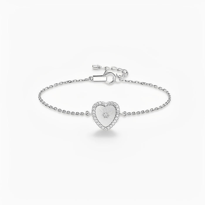 Émaillé White Shell Heart Bracelet