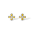 Émiline Yellow Trèfle Stud Earrings