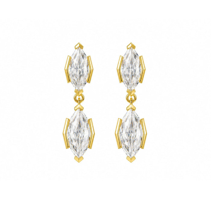 Émodie 14K Gold Marquise Moissanite Drop Earrings