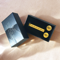 Personalized engraved tie bar and cufflinks set in gold with monogram initials and engraved message, displayed in Danique gift box. Available in silver, gold, or black, with round or square cufflinks. Perfect as a groomsmen gift, groom gift, or Father of the Groom keepsake. A timeless personalized men’s accessory, gift-ready for weddings, anniversaries, promotions, and Christmas.