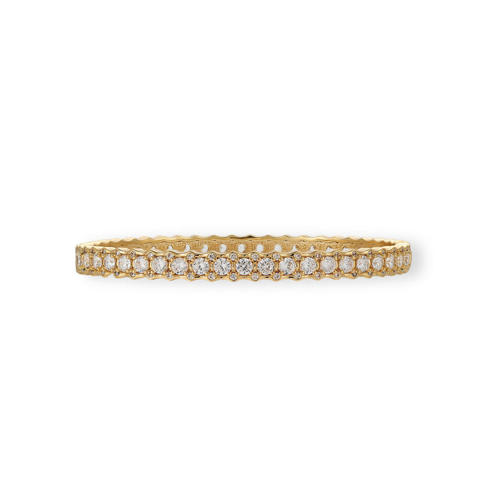 Érvine 16K Gold Scalloped Edge Round Bangle