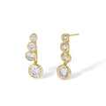 Éstella 18K Gold Bezel Round Drop Earrings