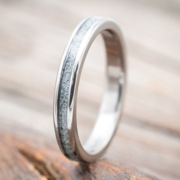 "ETERNA" - MOSS AGATE INLAY STACKING BAND-Staghead Designs