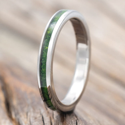 "ETERNA" - MOSS INLAY STACKING BAND-Staghead Designs