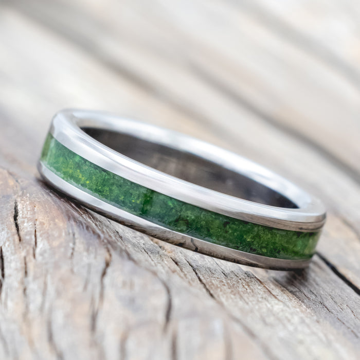 "ETERNA" - MOSS INLAY STACKING BAND-Staghead Designs